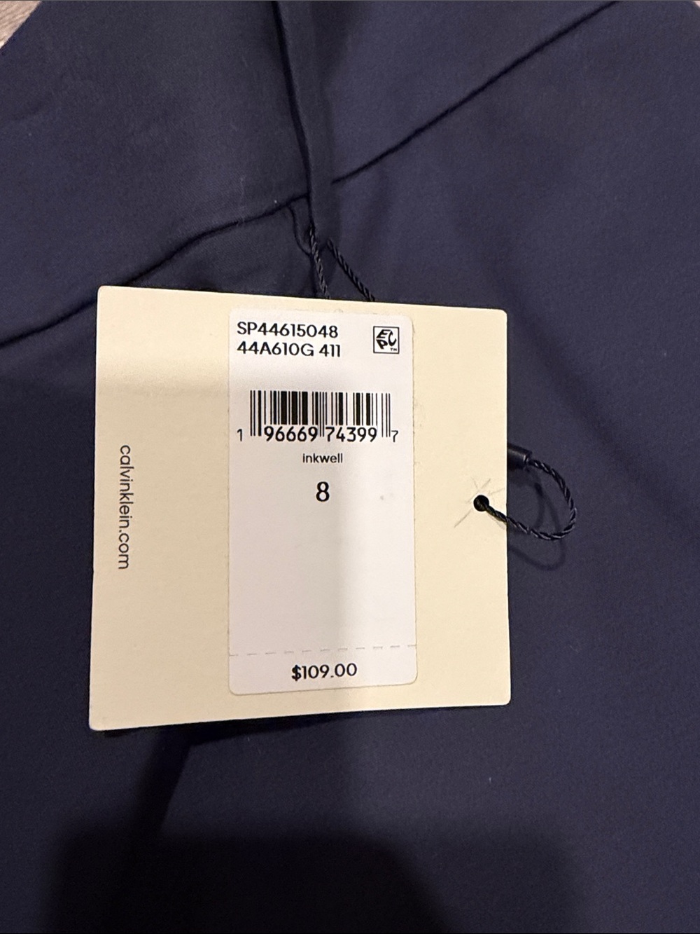 NWT Calvin Klein Navy Wide-Leg Women's Trousers - Picture 2 of 6